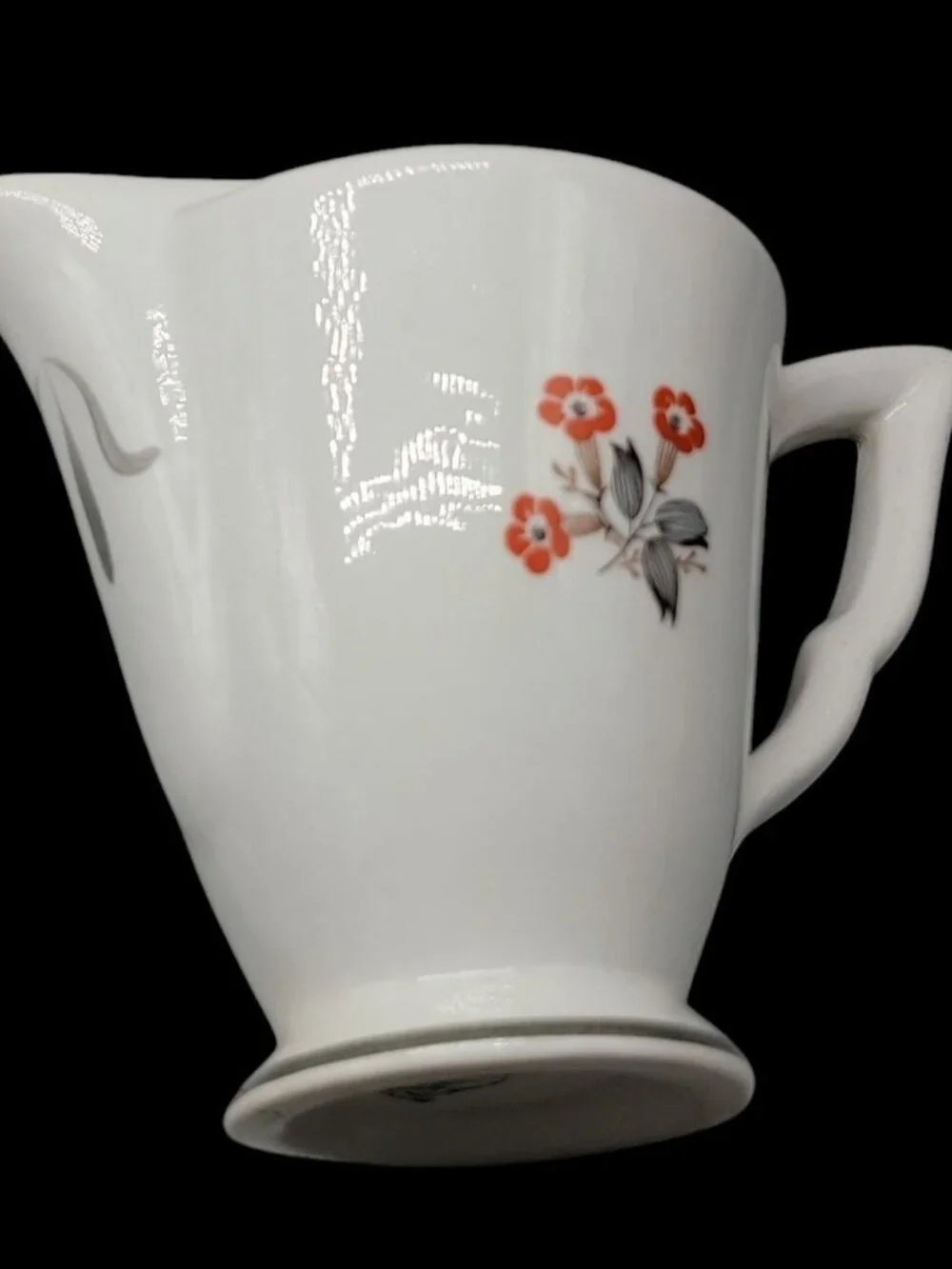 Vtg Art Deco Tashiro Shoten Japan Hand-Painted Orange Poppy Ceramic Creamer 1920